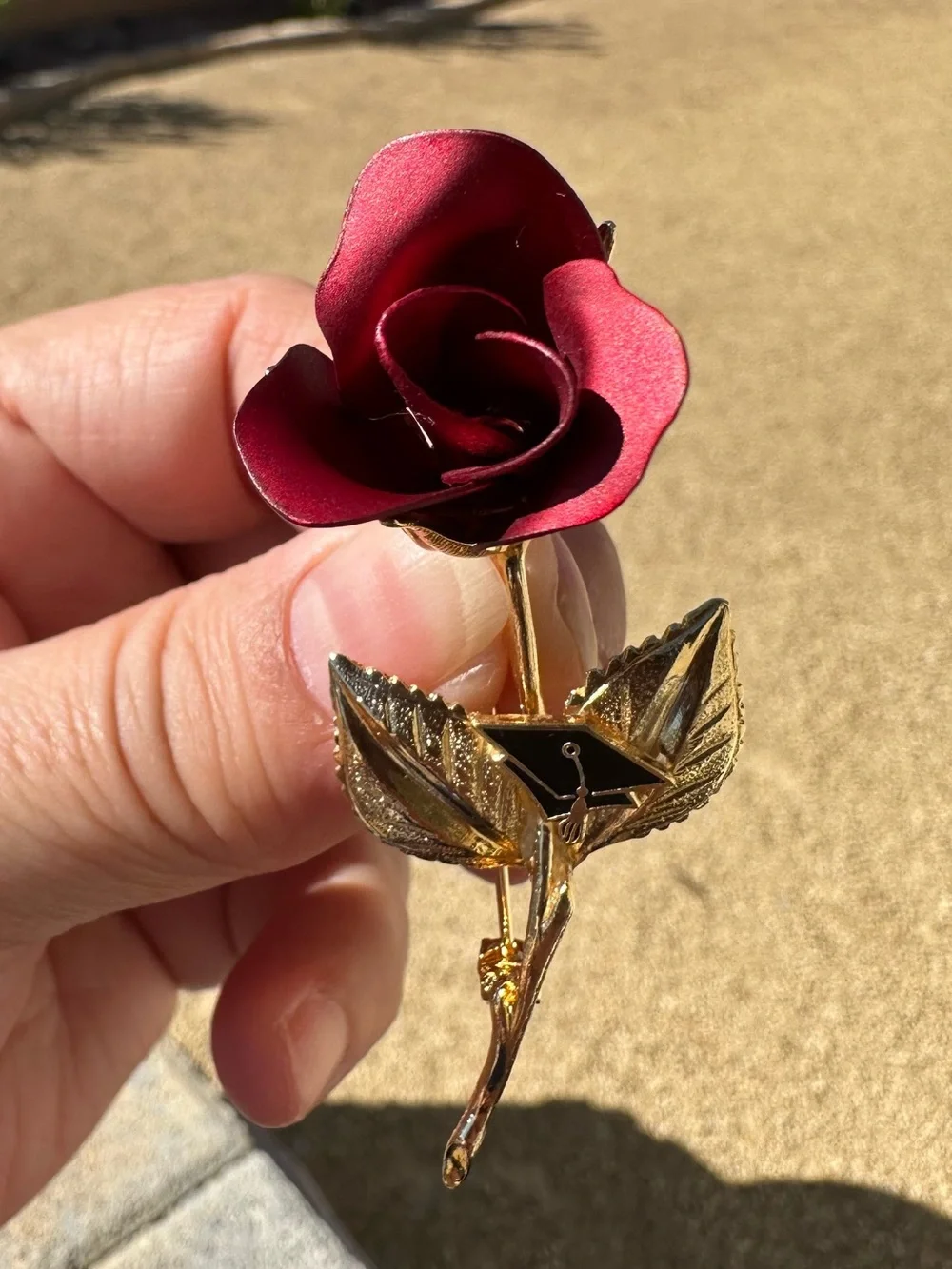 Vintage Giovanni Rose, Graduation Brooch, Signed Costume Jewelry, Mid Century